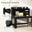 Bureau d'ordinateur moderne avec huche et tablettes de rangement-595437164
