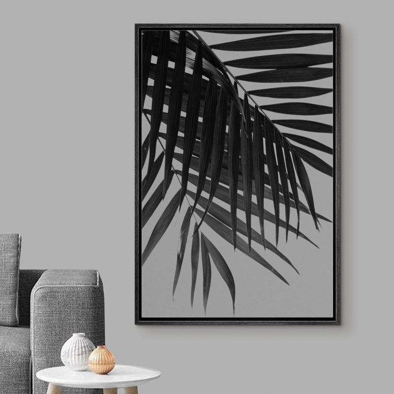 " Palm Leaves Intersecting ", Black Framed, 36" H x 24" W x 1.5" D