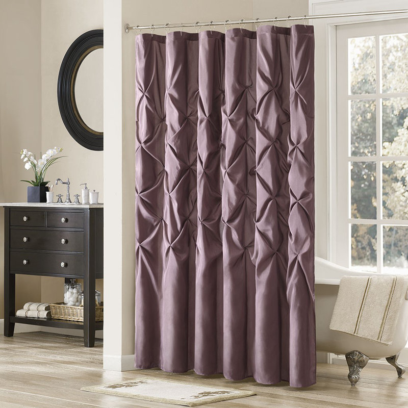 Rideau de douche capitonné semi-transparent, Mauve