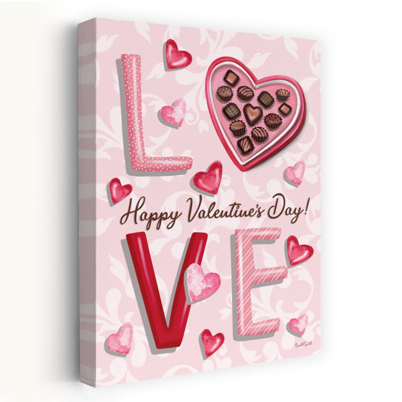 Joyeuse fête de la Saint-Valentin - art typographique de la Saint-Valentin, H 32 po x l 48 po
