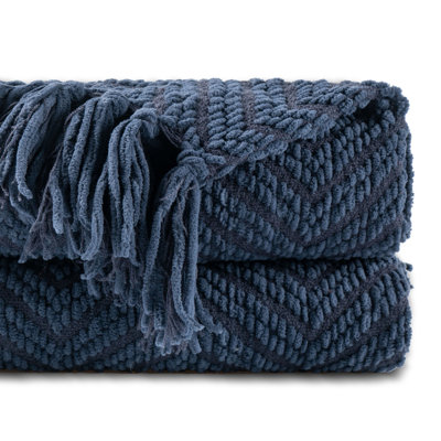 Throw Blanket for Couch, Super Soft Cozy Warm Throws for Twin Bed, Knit Woven Chenille Blanket Versatile for Sofa Bedroom Home Decor
