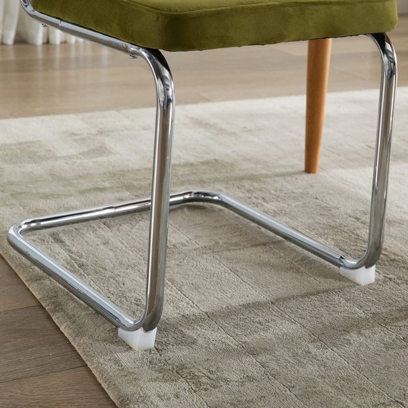 Ensemble de 2 chaises de salle à manger modernes, Vert olive