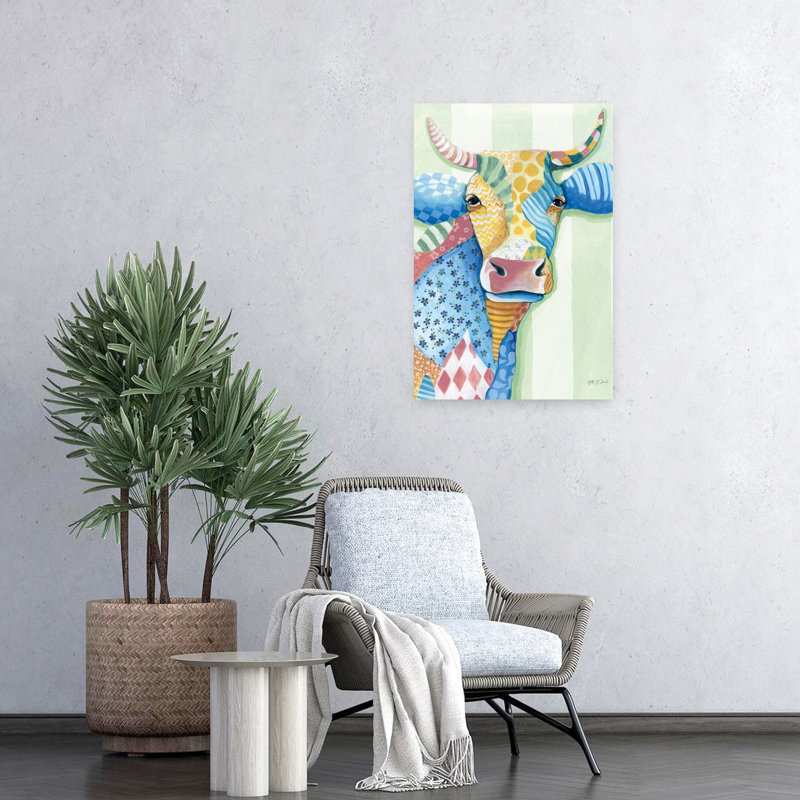 Vache matelassée, art contemporain de vache, H 24 po x l 16 po