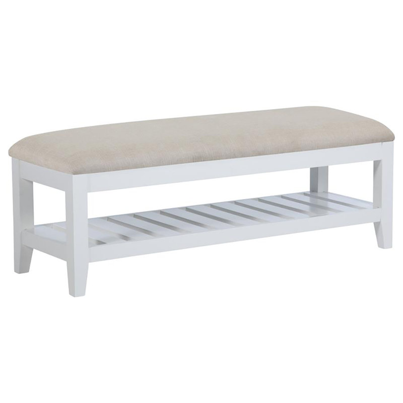 Banc rembourré avec tablette Kahn - blanc
