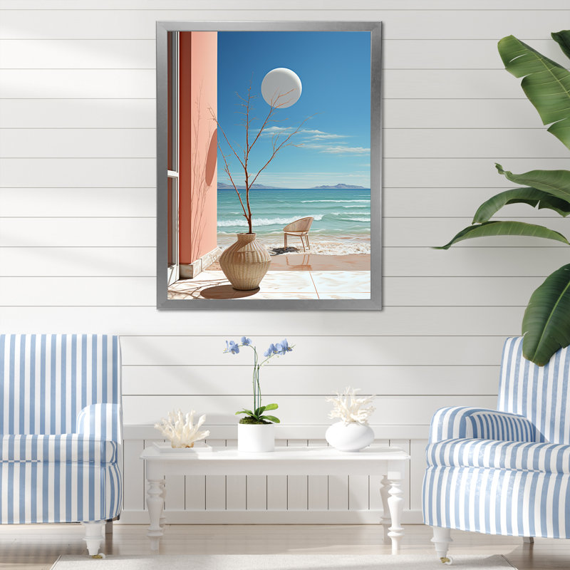 «Coastal Dream Simplicity Retreat» sur toile, Cadre photo argenté, H 32 po x l 24 po x P 1 po