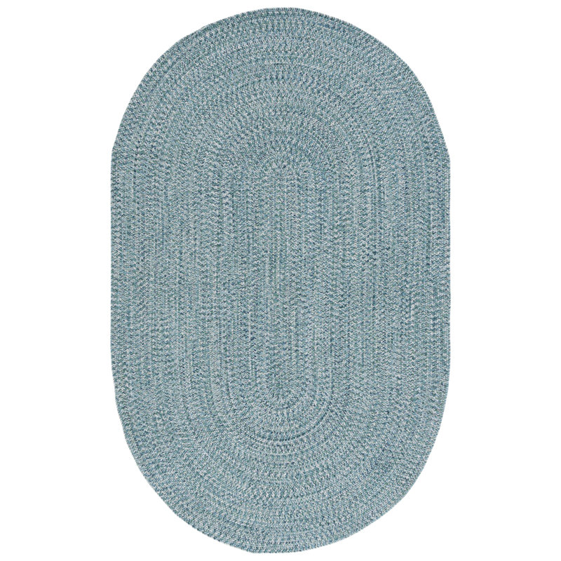 Trombley Braided 201 Area Rug In Teal / Green, Oval 6' x 9'