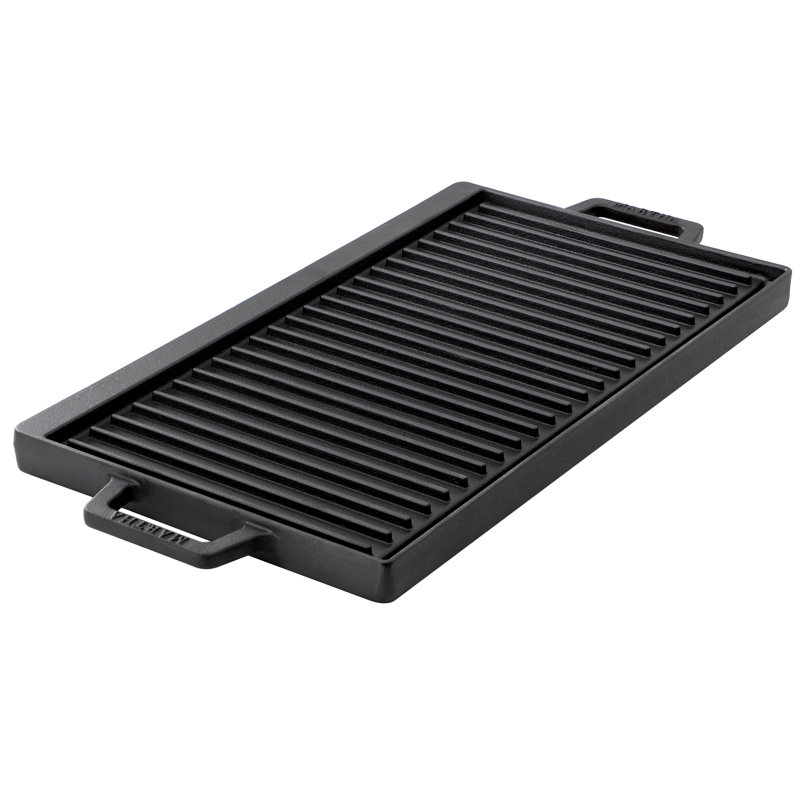 Plaque chauffante et plaque de cuisson rectangulaire réversible en fonte pré-assaisonnée 17 pouces Martha Stewart