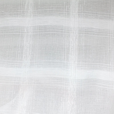 Ellen Fabric | Plaid Sheer Fabric | Color White