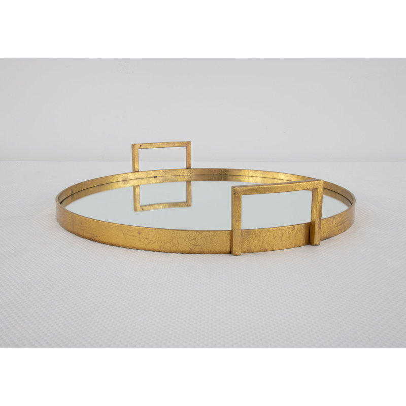 Ono Decorative Tray, Antiqued Gold Leaf