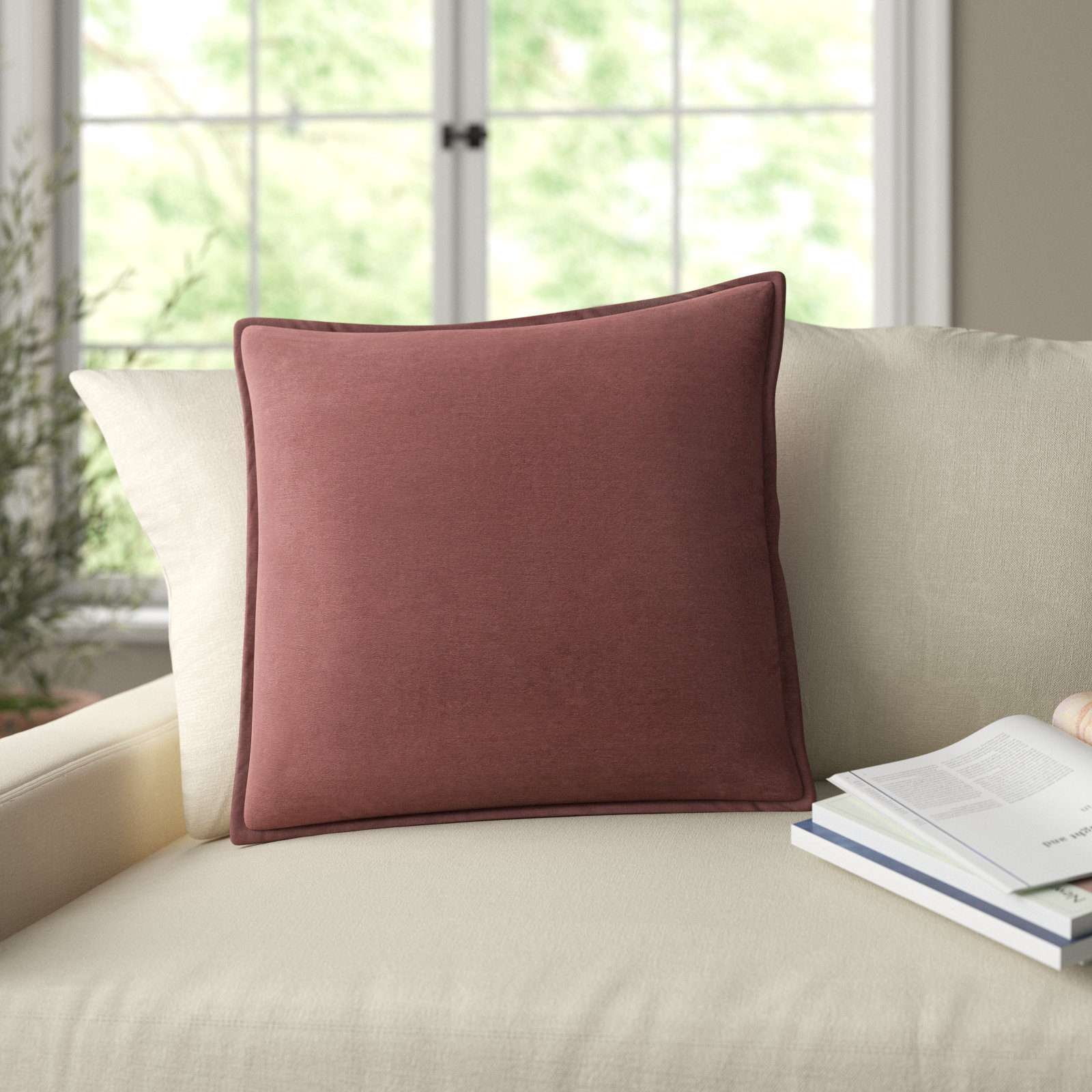 Norwin Cotton Pillow Cover, 20" x 20", Rust