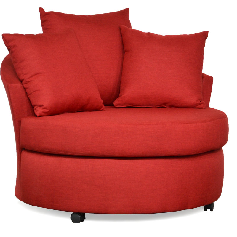 Daverio Barrel Accent Chair, Red Fabric