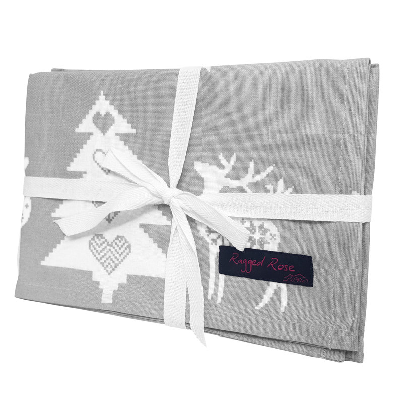 Cotton Tea Towel Kitchen Towel, Silver/Grey