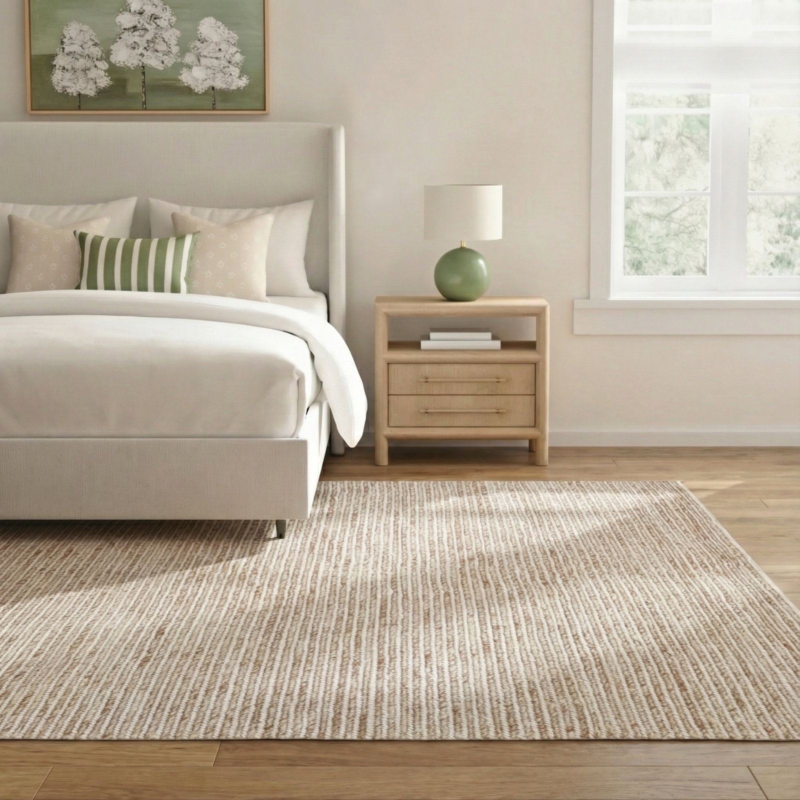 Caitlin Beige Hand-Woven Jute Rug, Rectangle 9' x 12'
