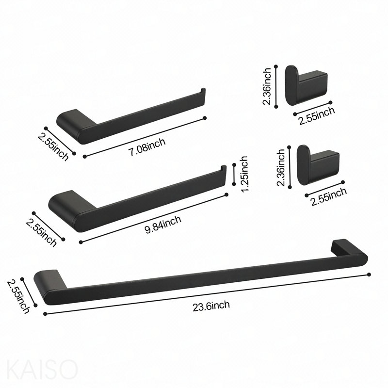 5- Piece Bathroom Hardware Set, Matte Black