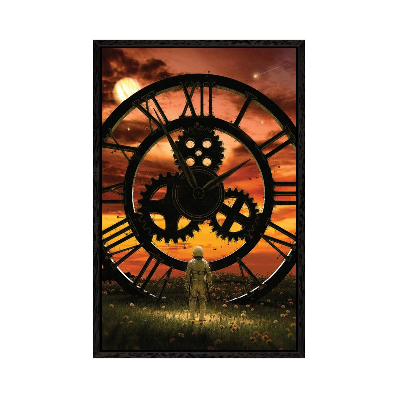 Time by Nicebleed - Print on Canvas, 101.6cm H x 66.04cm W x 3.81cm D, Black Framed