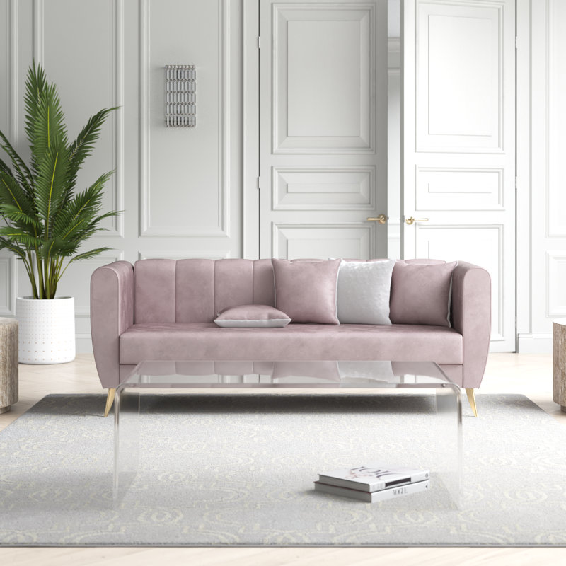 Palmieri 72'' Velvet Sofa, Pink