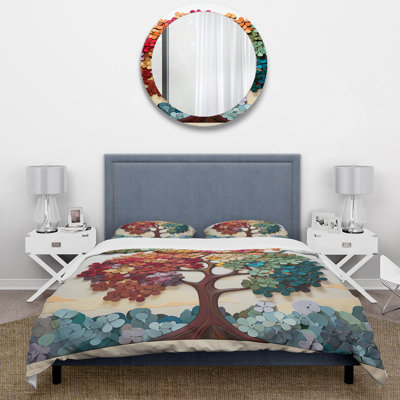 Colorful American Basswood Tree Harmony III - Tree Duvet Cover Set