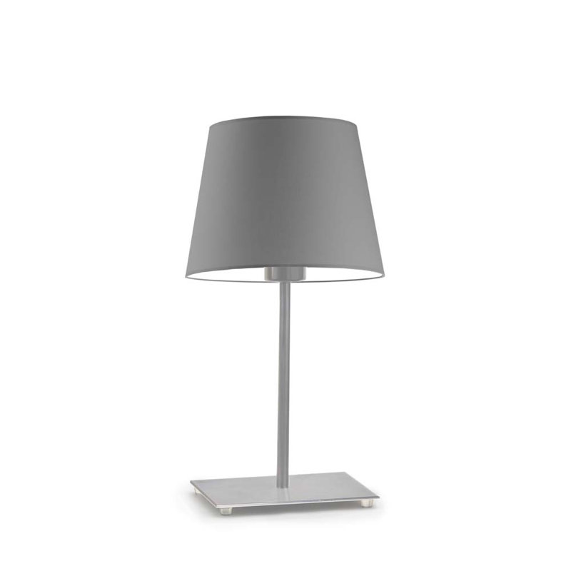 Asaun Metal Table Lamp, Brushed Steel, Grey