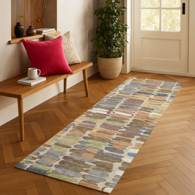 Tapis abstrait intérieur / extérieur lavable à la machine Molewski ACN2349