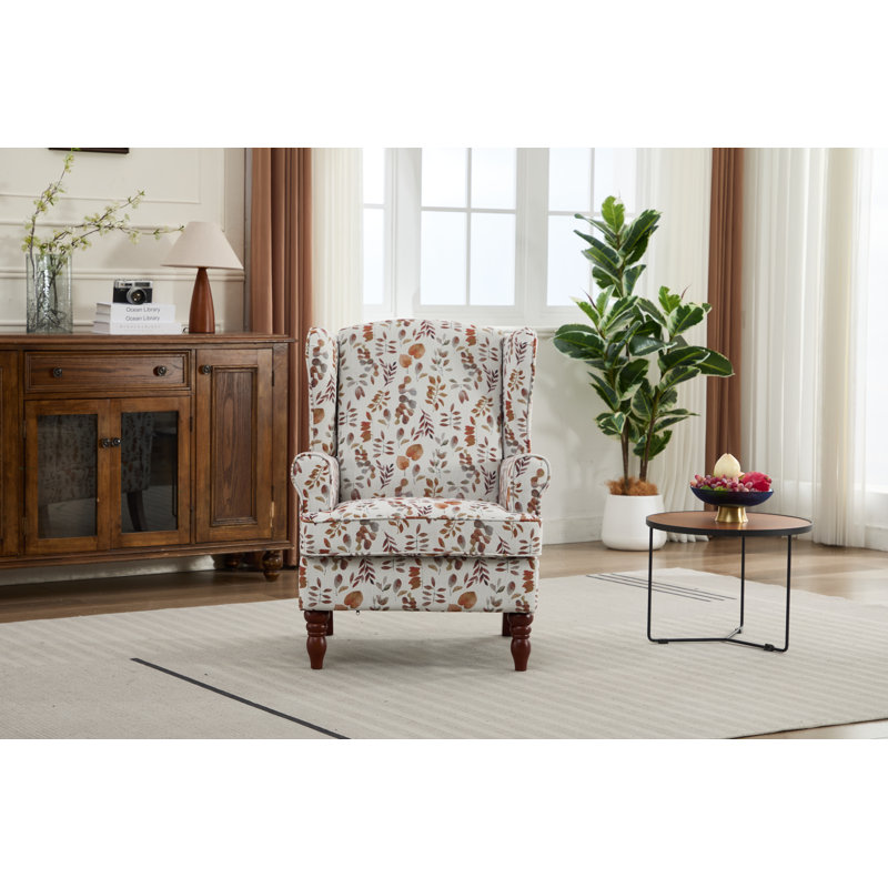 Chaise d'appoint moderne avec support ergonomique et revêtement floral