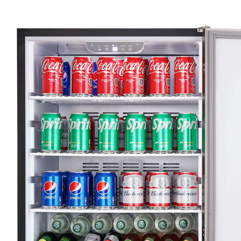 VEVOR 25.24'' W Freestanding 175 Cans (12 oz.) 11 Cubic Feet Outdoor Rated Beverage Cooler with Wine Storage, Black