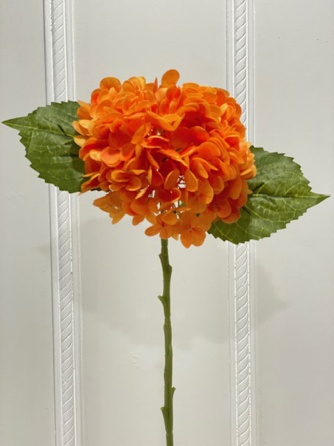 Real Touch Hydrangea Stem, French Country Flower Stem, Real Touch Flower, Orange