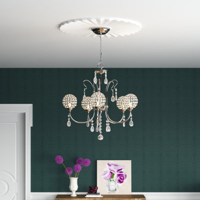 Lustre classique en cristal à 5 lumières Bridget
