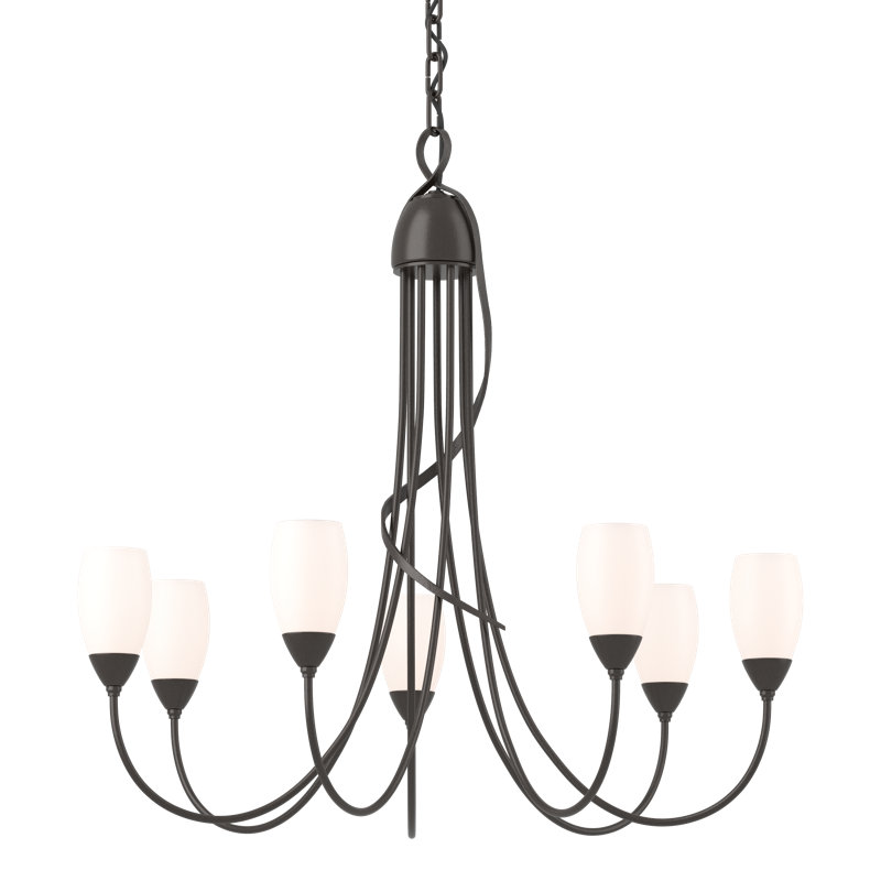 Flora 7 - Light Shaded Classic/Traditional Chandelier, Oil Rubbed Bronze