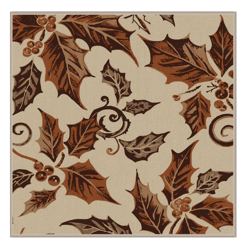 Tapis brun doux et moelleux à motif damassé classique Holly Broward, 8 pieds carrés