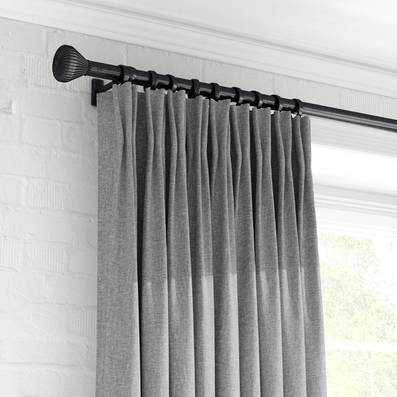 Room Darkening Pinch Pleat Single Curtain Panel, Gray, 40” W x 120” L