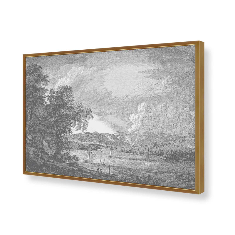Hudson River and Catskills par Hmcraig, reproduction d'art, H 12 po x l 16 po, Doré
