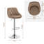 Swivel Upholstered Adjustable Height Counter Stool with Metal Frame-61655925