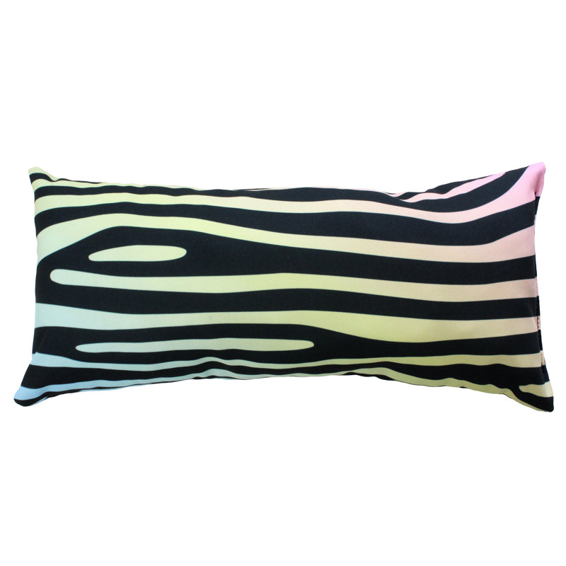 Animal Print Reversible Throw Pillow, Pastel Gradient/Black