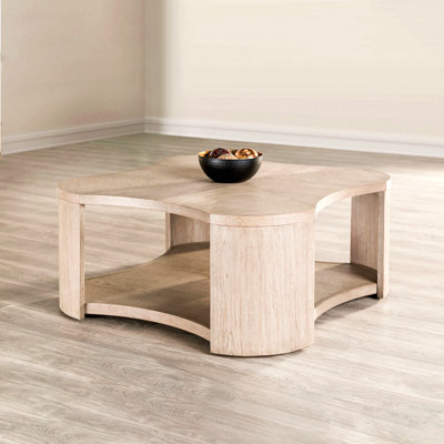 Table basse 1Pc de style moderne avec structure ouverte en bois d'hévéa