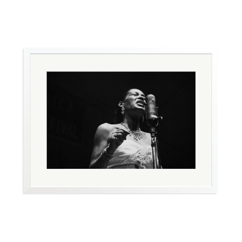 Billie Singing, 23" H x 31" W, White