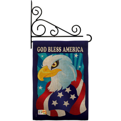Double Sided 18.5'' H x 13'' W Polyester Independence Day Flag Set