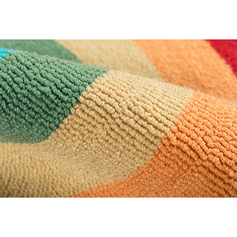Multicolor Half Moon Rainbow Kitchen Mat with Cotton Backing