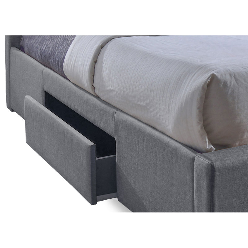 Upholstered Storage Bed, King, Grey