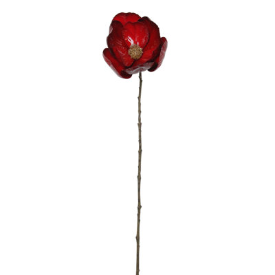 Tige de Noël 23 po Magnolia artificielle rouge et brune