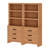 74" Tall Bookbookshelf, Large Farmhouse Bookcase With 3 Drawers Set Of 2, Wood Bookshelves Storage Cabinets For Living Room, Home Office, Library-1598846546