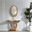 Miroir d'appoint moderne et mur, miroir ovale en MDF noir concassé-1887686989