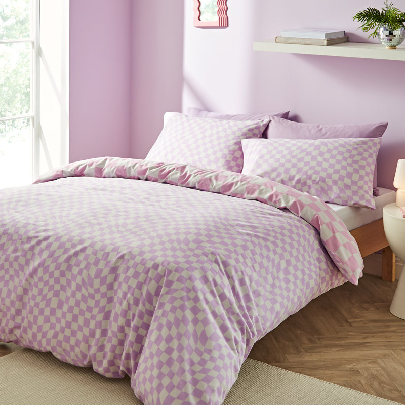 Cotton Blend Chequered Duvet Cover Set with Pillowcases, 200 x 200 cm