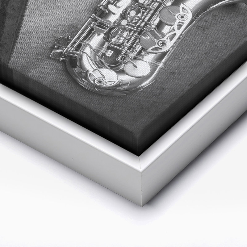 Photographie de saxophone, Canvas, White Framed, 08"H x 10"W