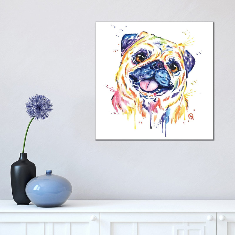 Fawn Pug by Lisa Whitehouse - Wrapped Canvas Painting, 45.72 cm H x 45.72 cm W