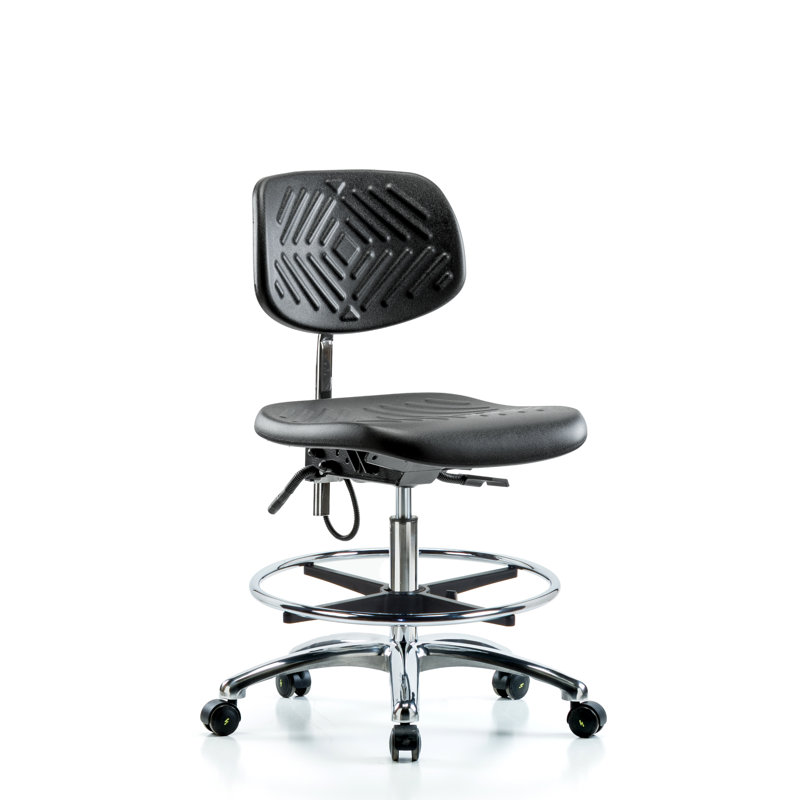 Aarav Drafting Chair, Black, Casters, Included
