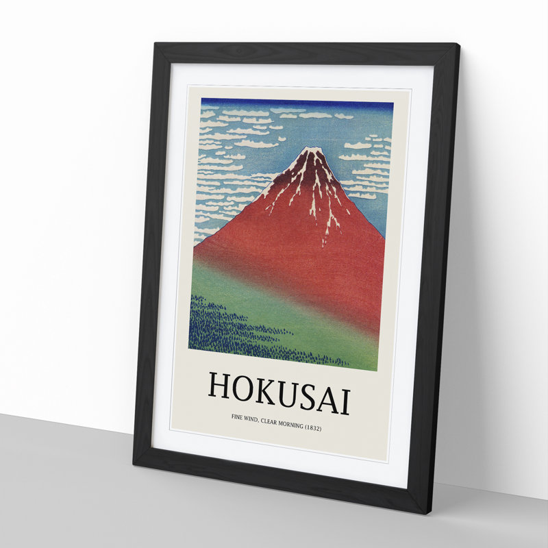 Fine Wind, Clear Morning by Katsushika Hokusai - Single Picture Frame Print, 65cm H x 48cm W x 2cm D, Black Framed