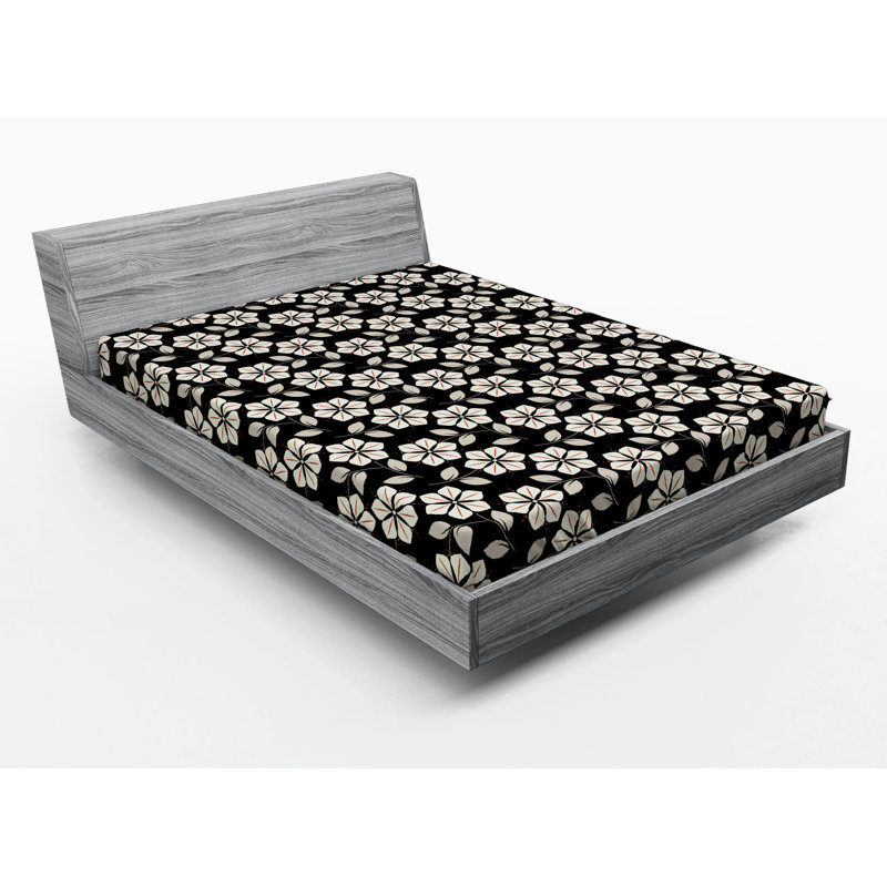 Microfiber Floral Fitted Sheet, Full Fitted Sheet