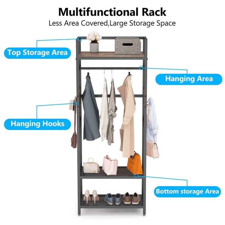 Aubree 47 W Closet System Dotted Line Finish: Walnut