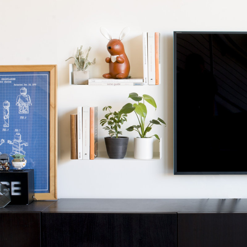 Metal Floating Shelf, White