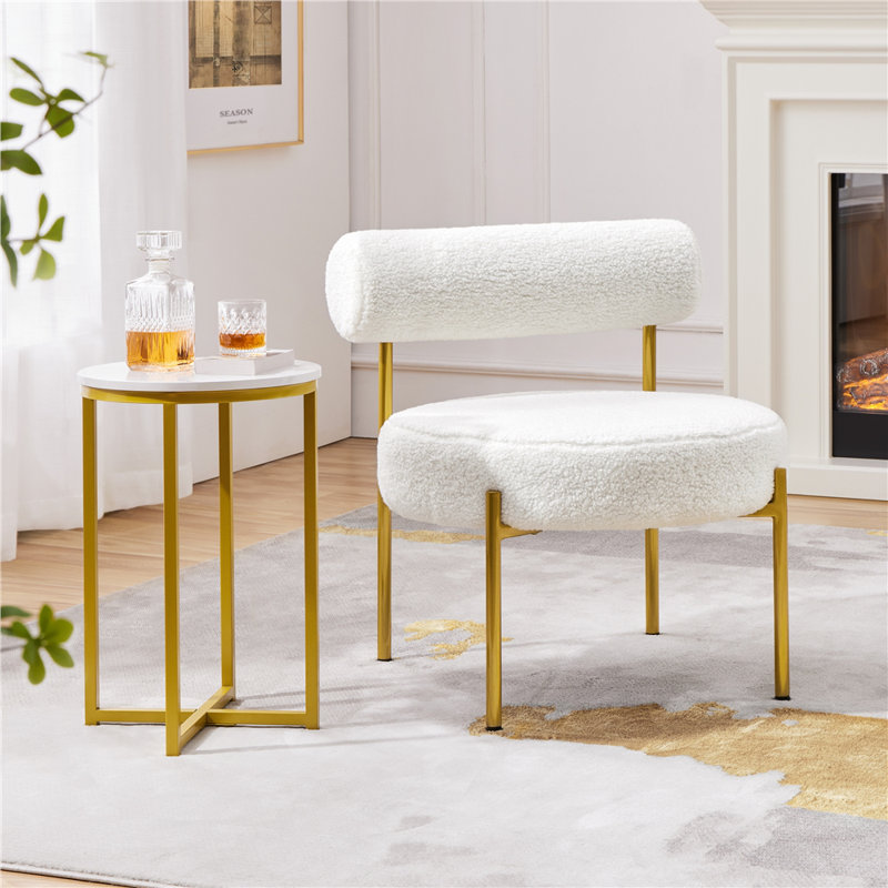 Upholstered Side Chair, White